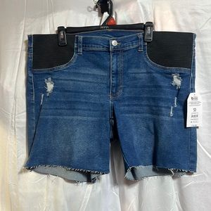 Time and Tru Women's Maternity Denim Bermuda Shorts